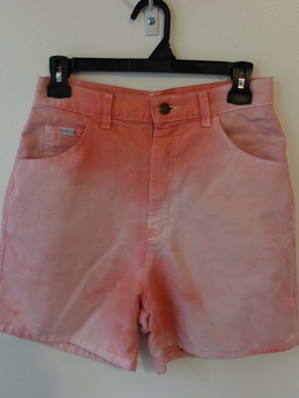 Lee - Red and Pink Tie Dye High Waisted Shorts - Size 12
